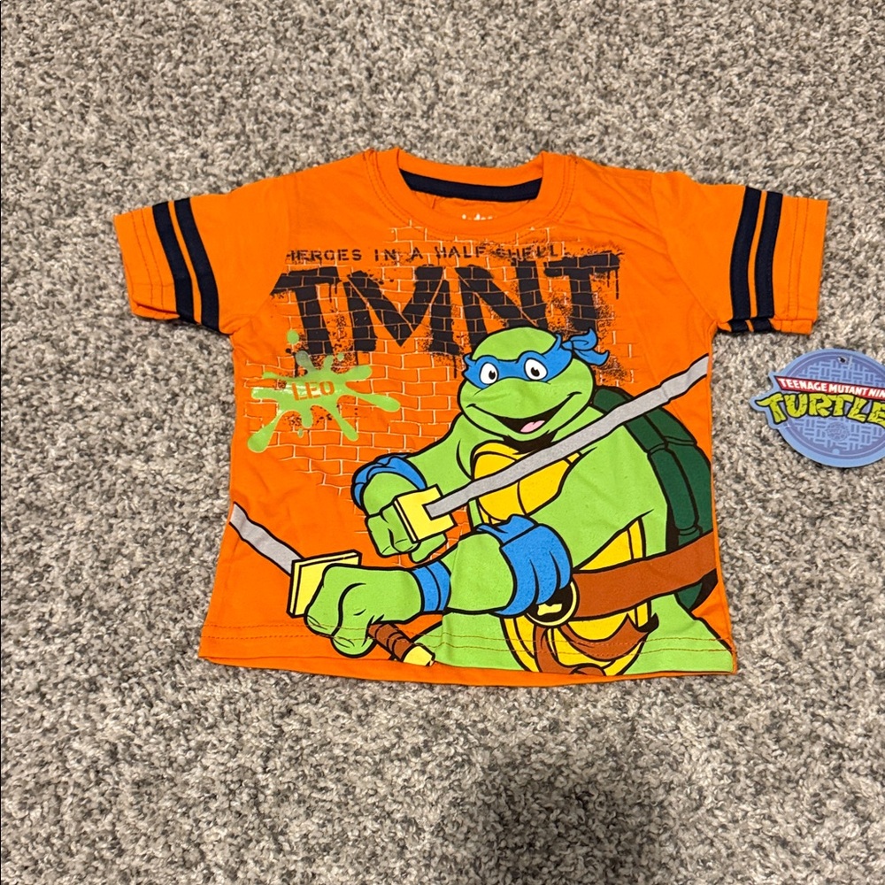 Nickelodeon Orange & Green Teenage Mutant Ninja Turtles Leo Graphic Tee